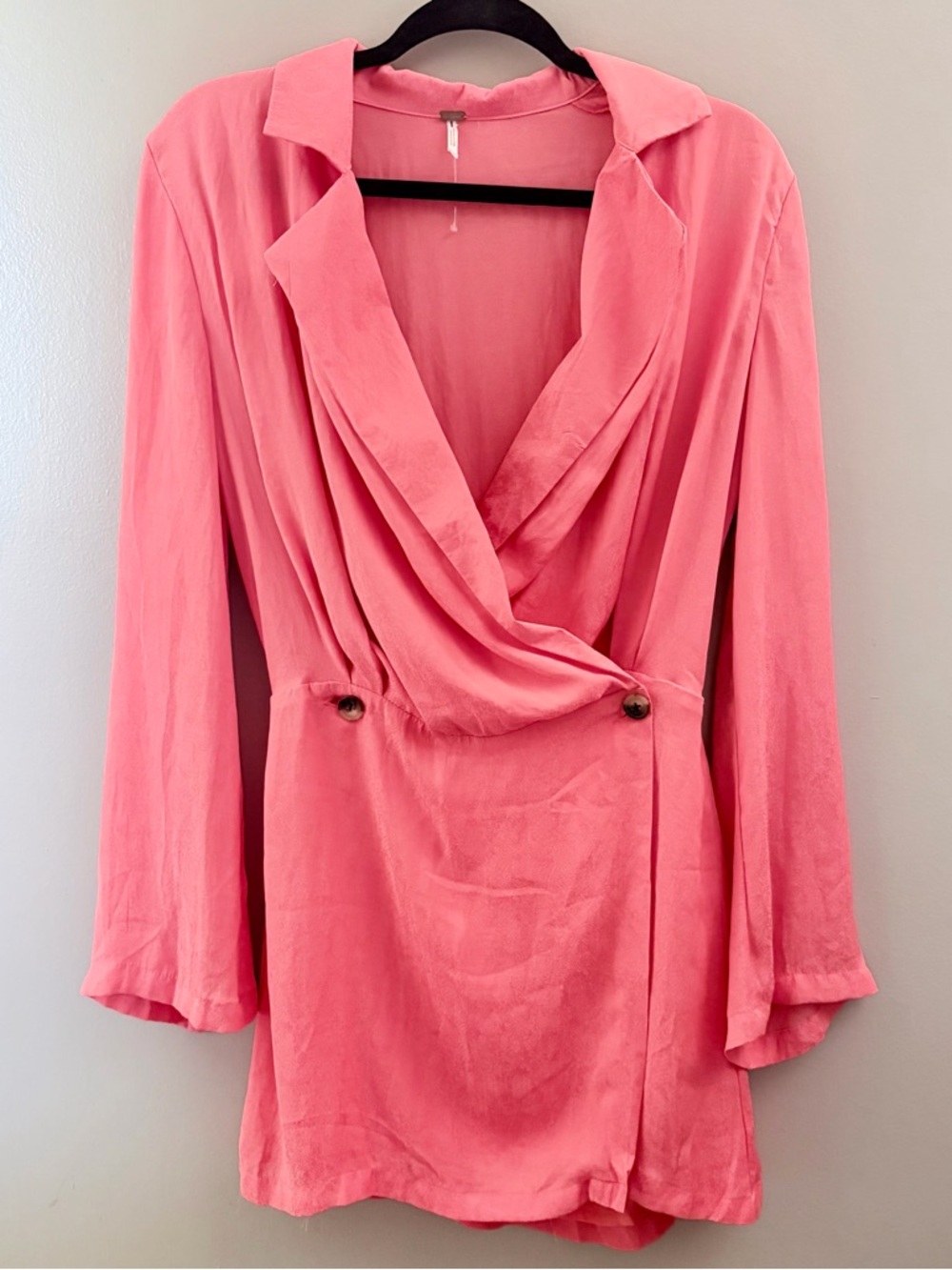 NWOT FREE PEOPLE | Sling Back Satin Wrap Mini Dress XS